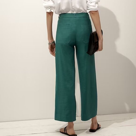 Anthropologie The Ettie High-Rise Crop Wide-Leg Pants by Maeve Linen Edition 31 - Picture 2 of 4